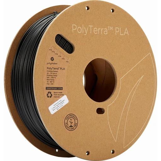Polymaker PolyTerra PLA Ogljeno črna 1,75mm 1kg-3kg
