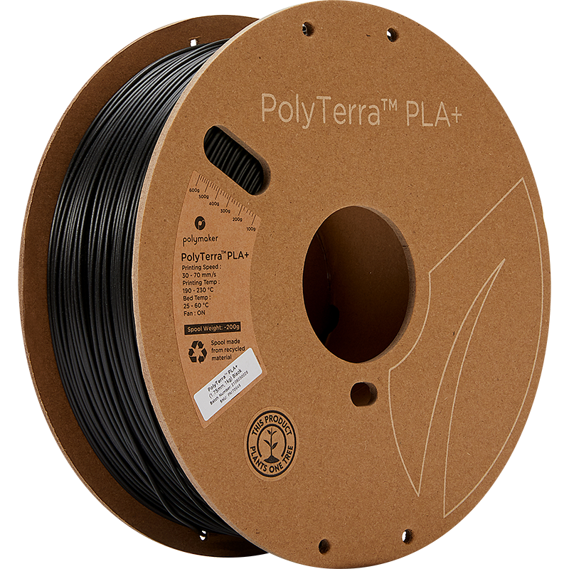 Polymaker PolyTerra PLA+ črna 1,75mm 1kg