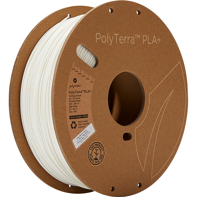 Polymaker PolyTerra PLA+ bela 1,75mm 1kg