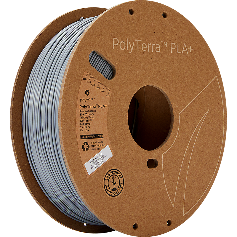 Polymaker PolyTerra PLA+ siva 1,75mm 1kg