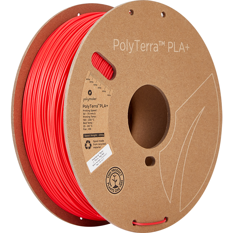 Polymaker PolyTerra PLA+ rdeča 1,75mm 1kg