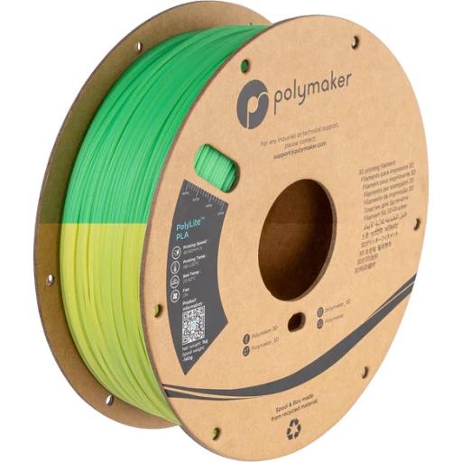 Polymaker PolyLite PLA™ Temperaturno spreminjanje barve Zelena/Limetna 1,75mm 1kg