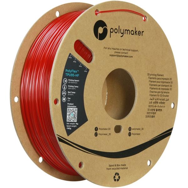 Polymaker PolyFlex™ TPU-95A High Speed Prosojno rdeča 1,75mm 1kg