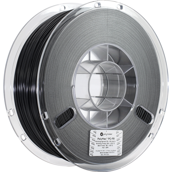 Polymaker PolyMax™ PC-FR Filament Prava črna 1kg 1,75mm