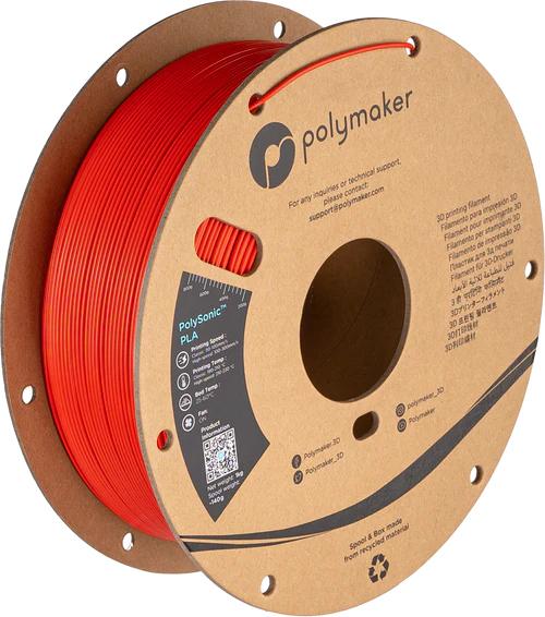 Polymaker PolySonic™ PLA – High Speed PLA rdeča