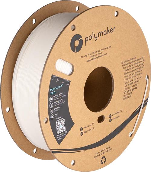 Polymaker PolySonic™ PLA – High Speed PLA bela 1,75mm 1kg