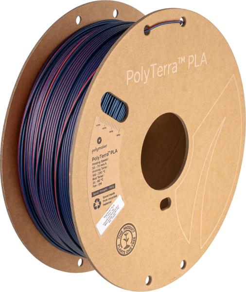 Polymaker PolyTerra PLA Dual Mešano jagodičje (Rdeča-Temno modra) 1,75mm 1kg