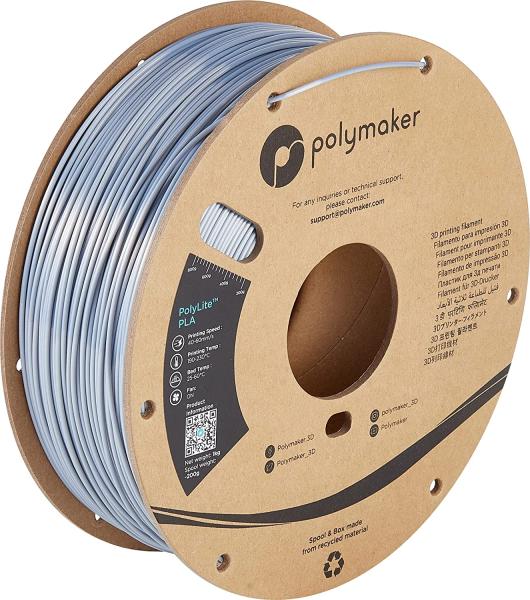Polymaker PolyLite Silk PLA Srebrna 1,75mm 1kg