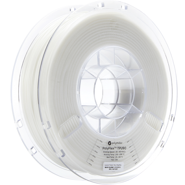 PolyMaker PolyFlex TPU90 Bela 1,75mm 750g