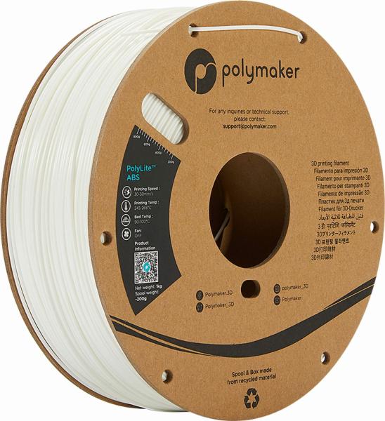 Polymaker PolyLite ABS Filament Prava bela 1,75mm 1kg