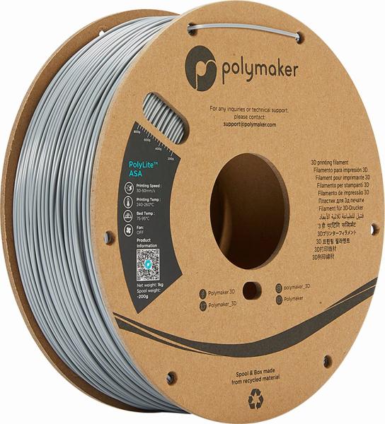 Polymaker PolyLite ASA Filament Siva 1,75mm 1kg