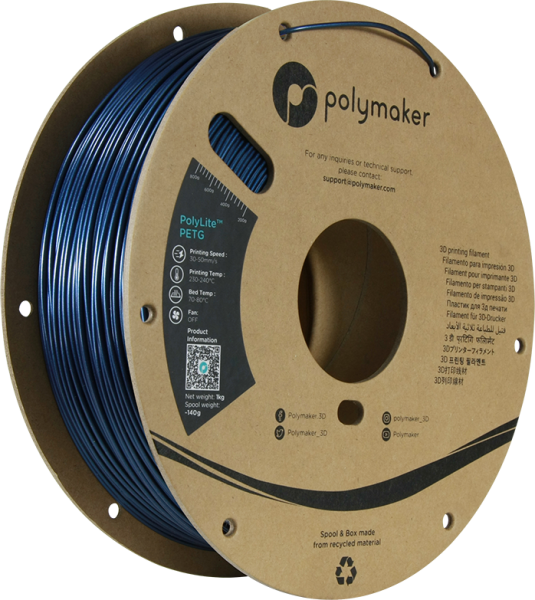 Polymaker PolyLite PETG Temno Modra 1,75mm 1kg