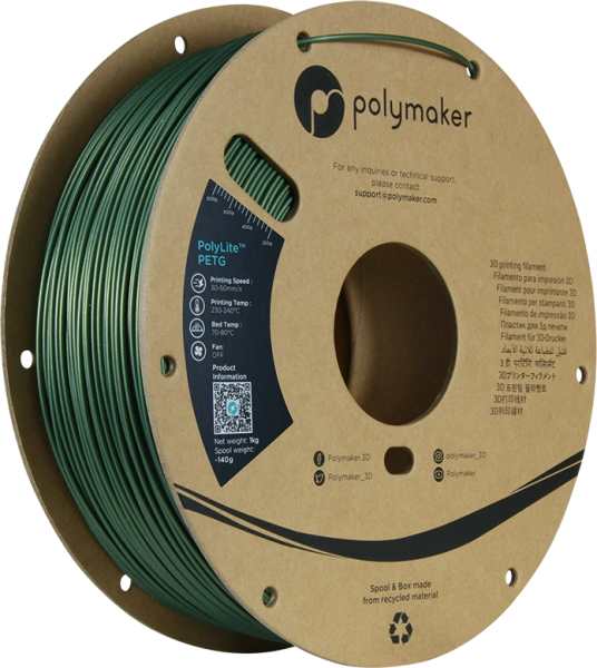 Polymaker PolyLite PETG Temno zelena 1,75mm 1kg