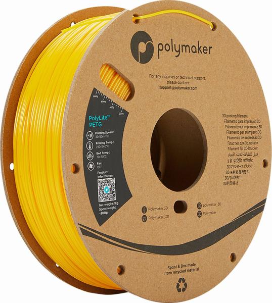 Polymaker PolyLite PETG Filament rumena 1,75mm 1kg