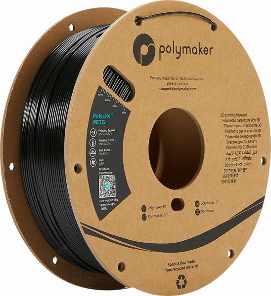 Polymaker PolyLite PETG Filament Prava črna 1kg-3kg-5kg