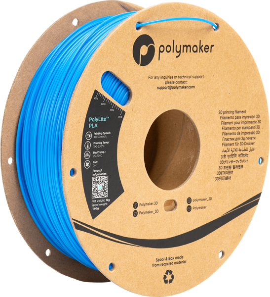 Polymaker PolyLite PLA Filament Azurno modra 1,75mm 1kg
