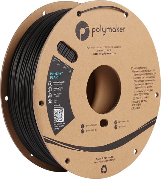 Polymaker PolyLite™ PLA-CF Črna 1,75mm 1kg