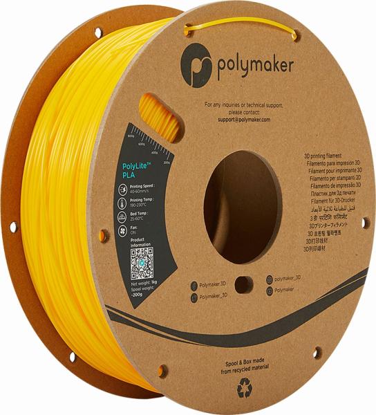 Polymaker PolyLite PLA Filament Rumena 1,75mm 1kg