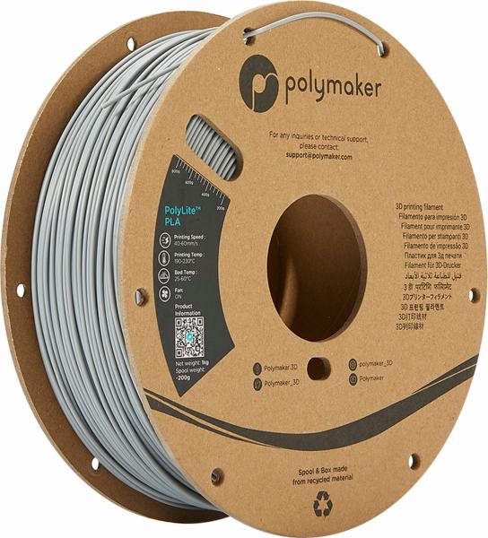 Polymaker PolyLite PLA Filament siva 1,75mm 1kg