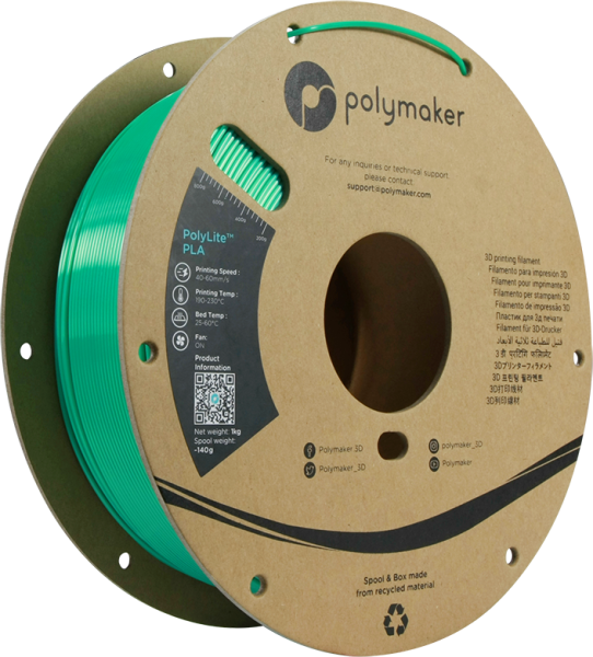 Polymaker PolyLite Silk PLA zelena 1,75mm 1kg