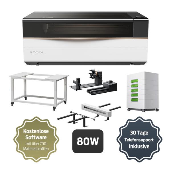 Paket: xTool P3 80W CO₂ laserski gravirno-rezalni sistem – celovit komplet